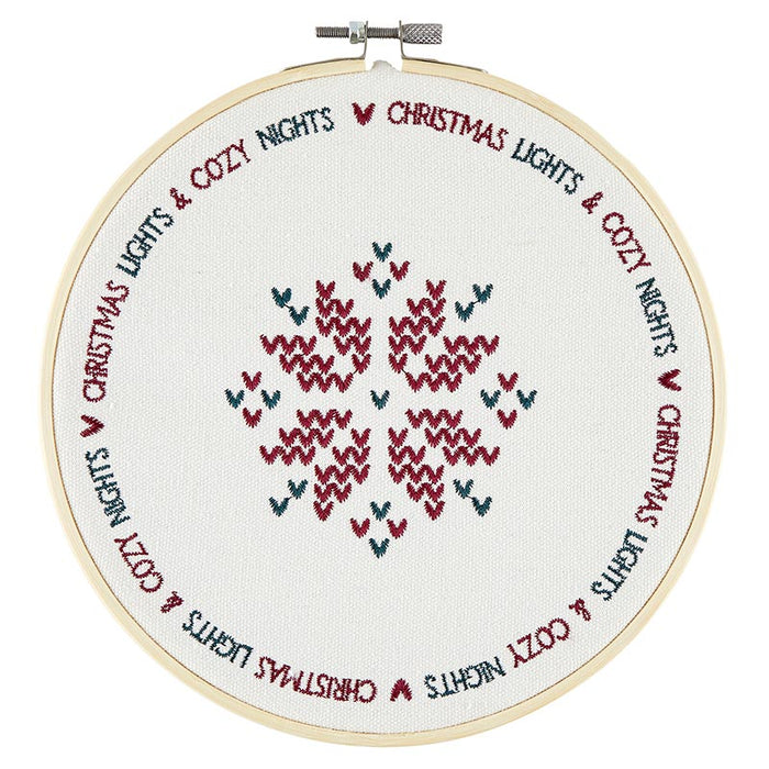 Cozy Nights Embroidery Hoop Wall Art - 4 Pieces Per Package