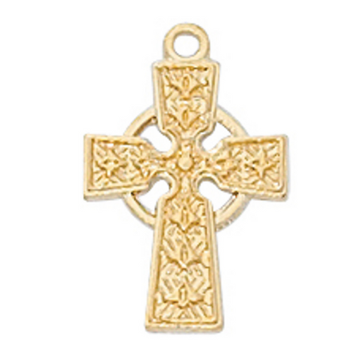 Cross in Gold Over Sterling Silver with 16" Gold Plated Chain