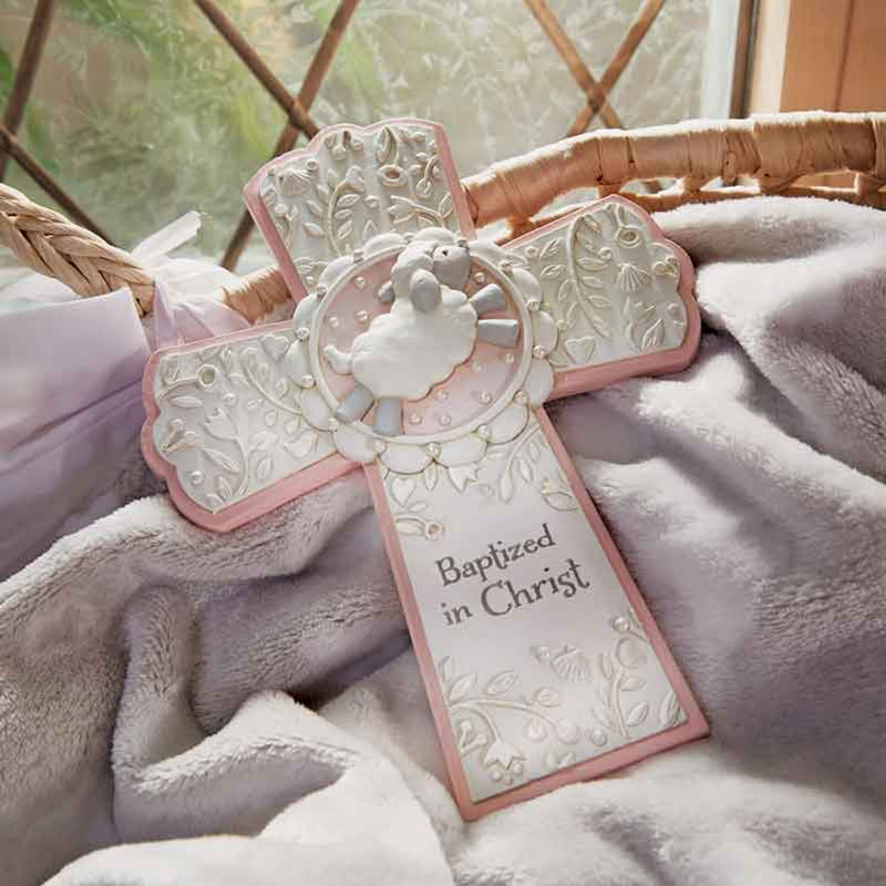 Baptized In Christ Cross Pink