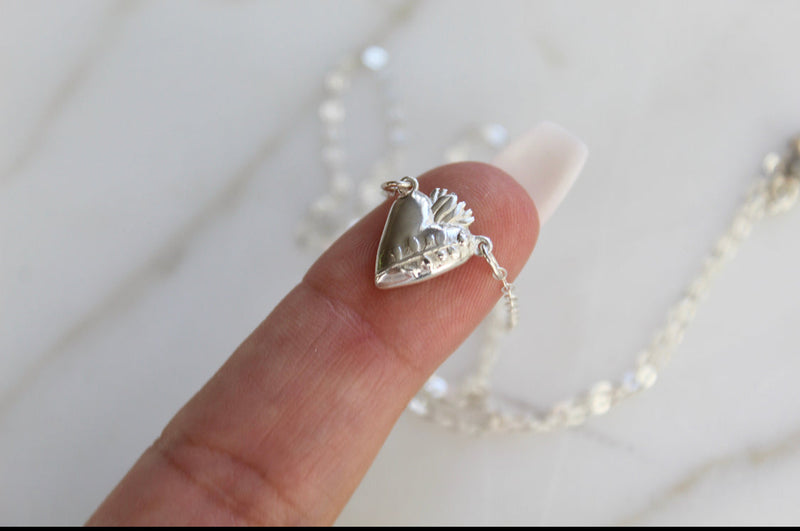 Chaste Heart Of St. Joseph Necklace In Sterling Silver