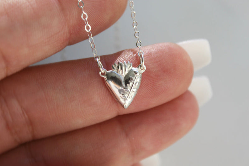 Chaste Heart Of St. Joseph Necklace In Sterling Silver