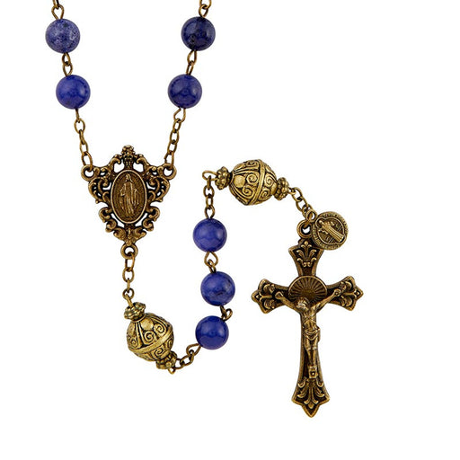 Dark Blue Mantle of Mary Collection Rosary