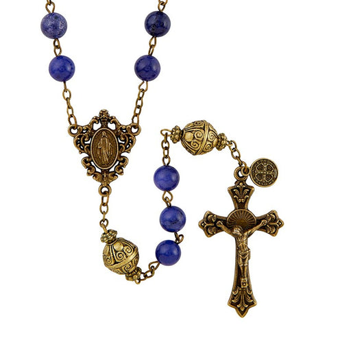 Dark Blue Mantle of Mary Collection Rosary