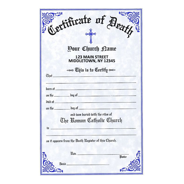 Death Certificate Imprinted - #318
