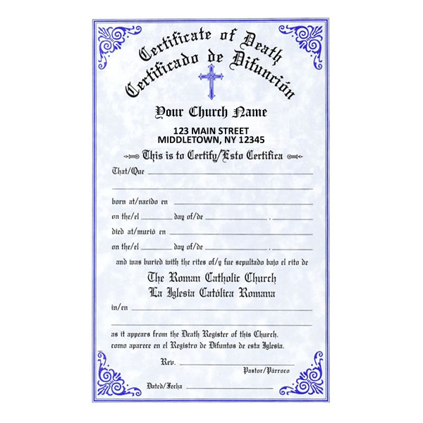 Death Certificate Imprinted - #318