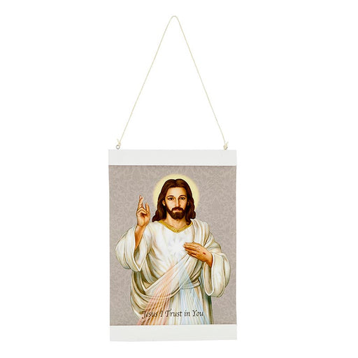 Divine Mercy Canvas Wall Decor - Gray Background