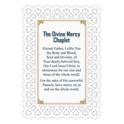Divine Mercy Chaplet Lace Holy Card