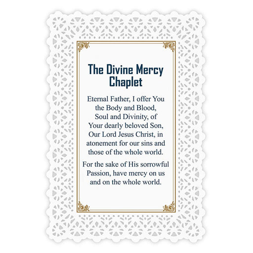 Divine Mercy Chaplet Lace Holy Card