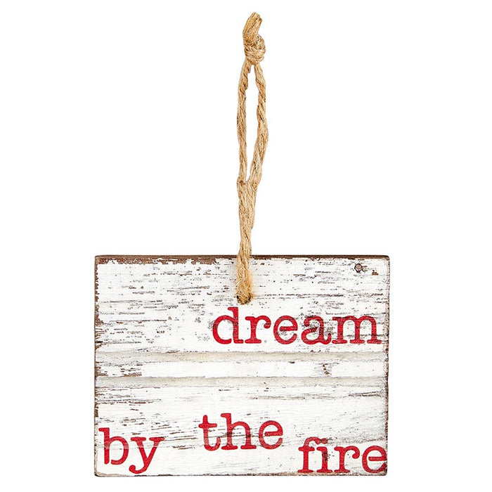 "Dream By The Fire" Christmas Wood Ornament