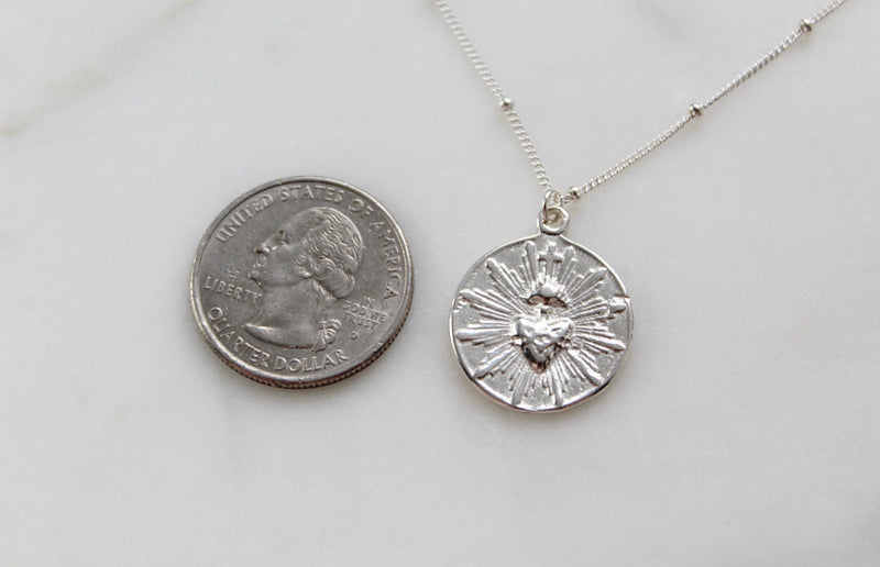 Sacred Heart minimalist version in silver