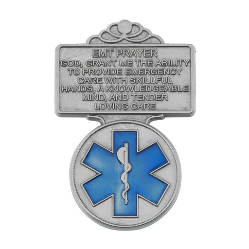 EMT Prayer with Blue Epoxy Visor Clip