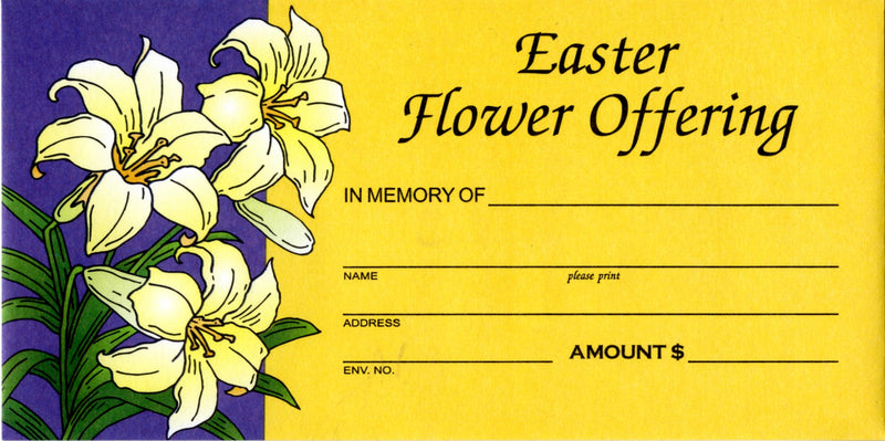 #470 - Easter Flower Remembrance Envelopes | Full Color Catholic Church Envelopes