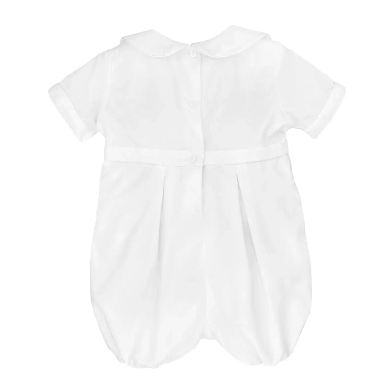 Embroidered Baptismal Romper and Hat Set for Baby Boys – Christening Apparel