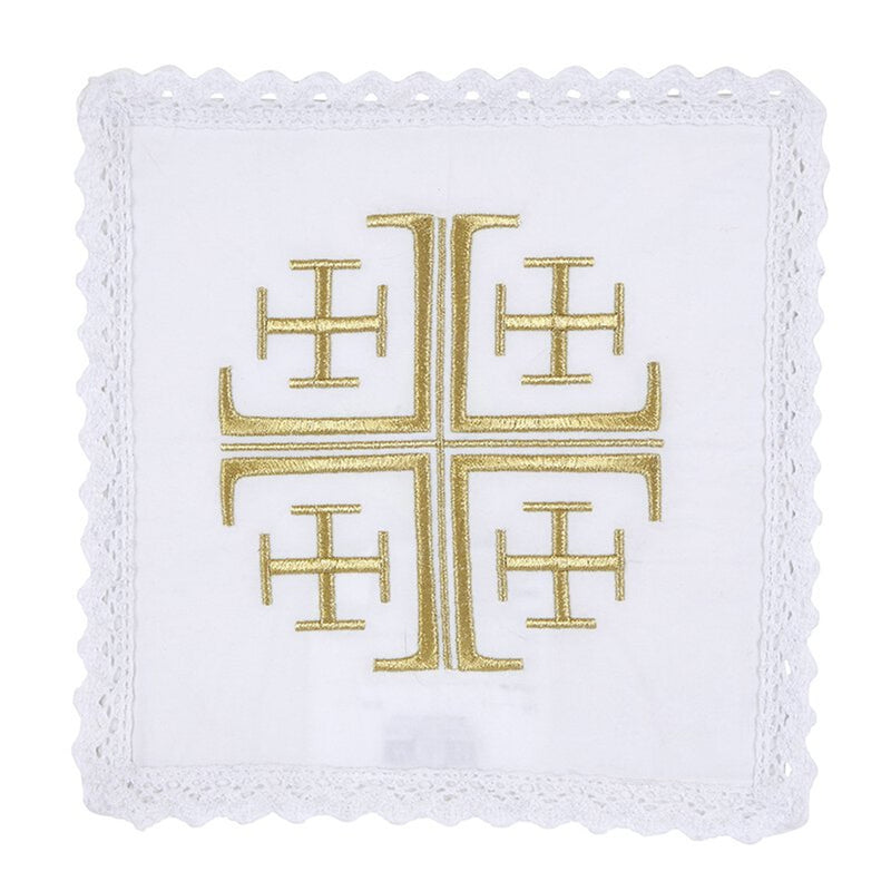 Juego de regalo de lino para altar con cruz de Jerusalén