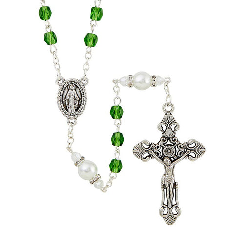 Emerald Gift of New Life Collection Rosary With Miraculous Center