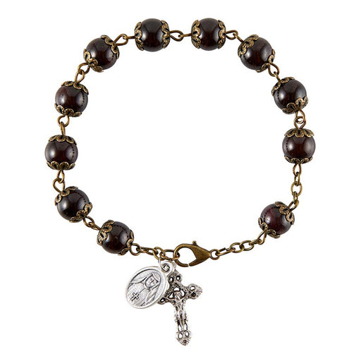 Espresso Vintage Collection Divine Mercy - St. Faustina Rosary Bracelet