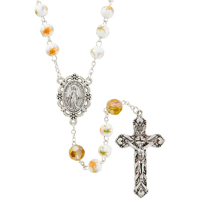 Fiori Divini Collection Topaz Rosary - 4 Pieces Per Package