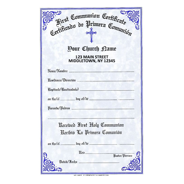 Communion Certificate Imprinted - #180