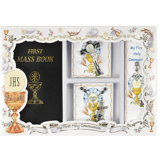 First Communion Gift Set 4 Piece Boy Black