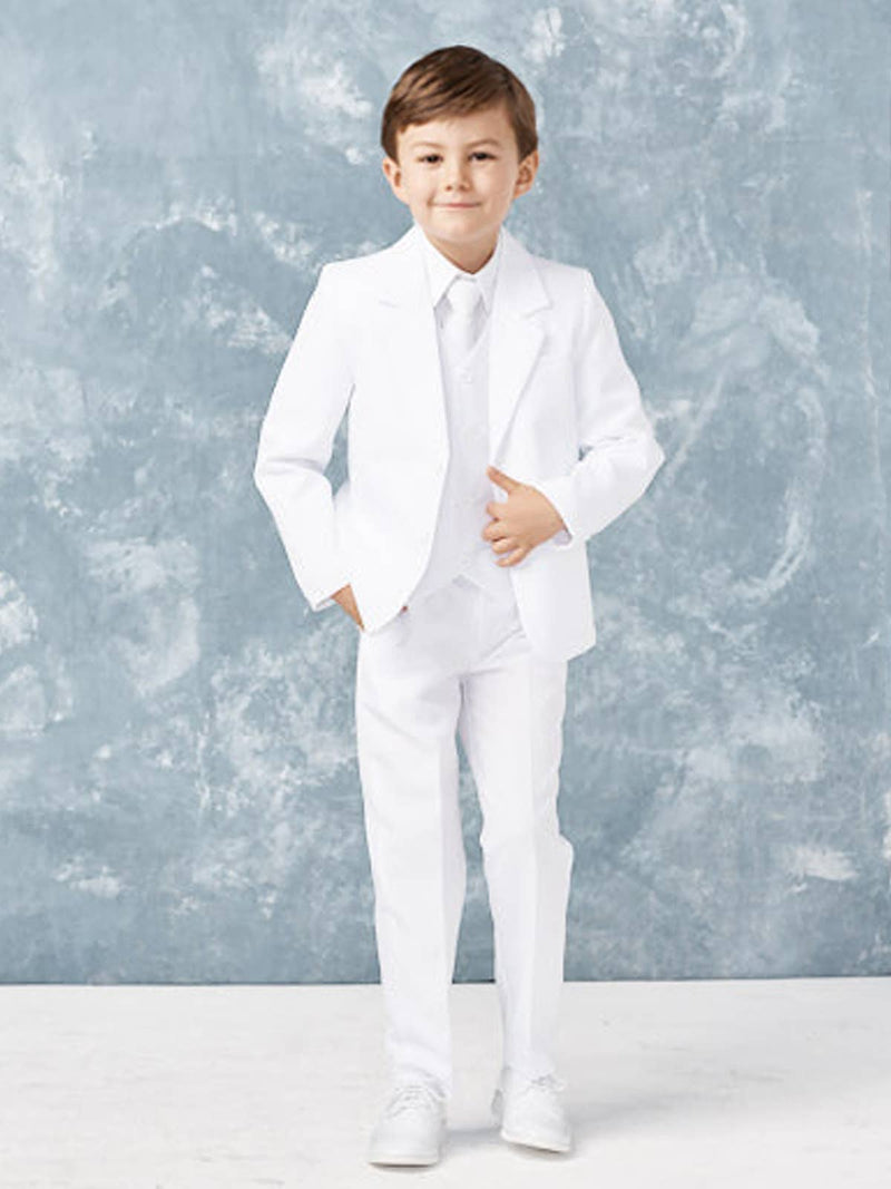 First Communion Boy's Slim Fit 5-Piece Suit – Sizes 6 Months to 20 Youth