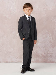 First Communion Boy's Slim Fit 5-Piece Suit – Sizes 6 Months to 20 Youth