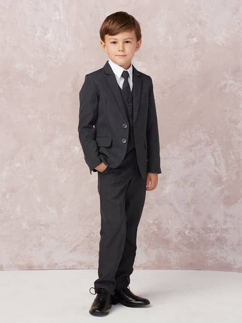 First Communion Boy's Slim Fit 5-Piece Suit – Sizes 6 Months to 20 Youth