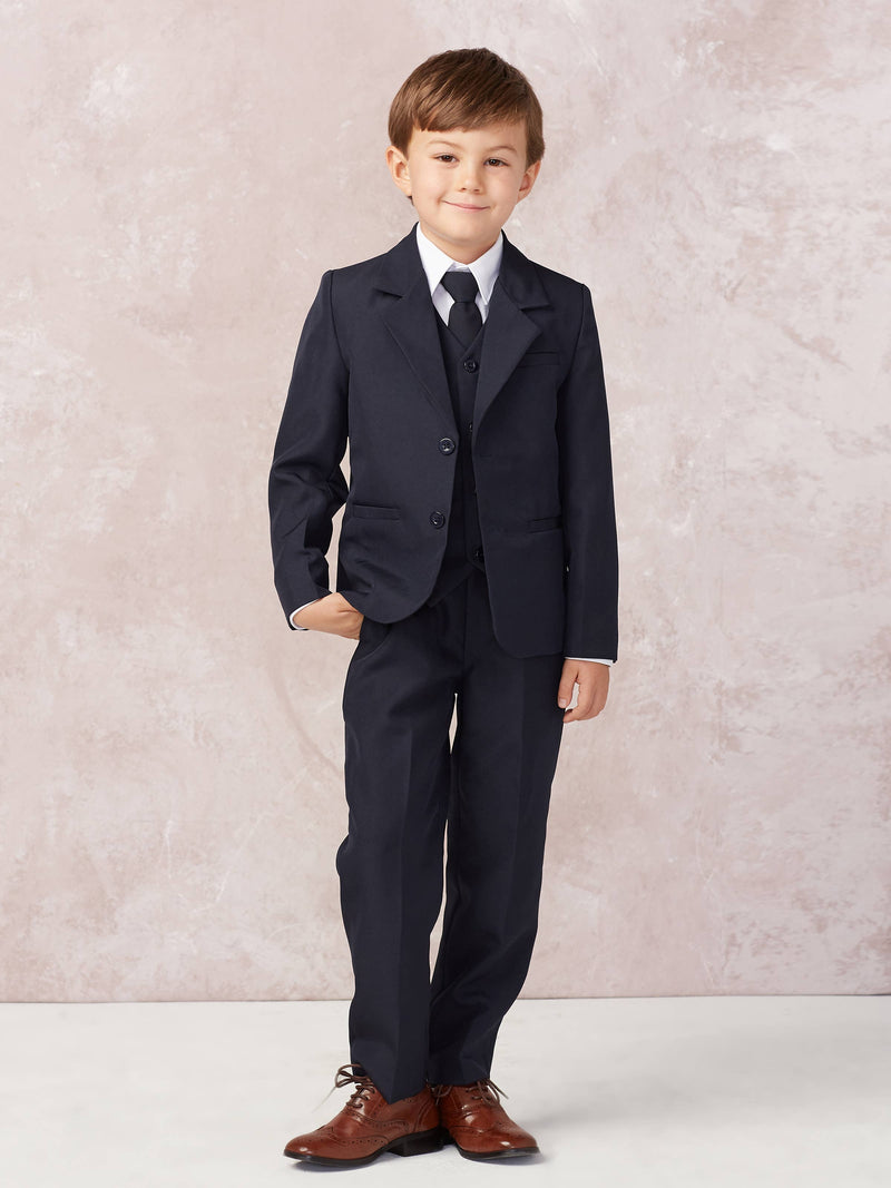 First Communion Boy's Slim Fit 5-Piece Suit – Sizes 6 Months to 20 Youth