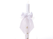 First Communion Candle Decoration – Elegant Satin and Chiffon Wrap for Ceremony Candles