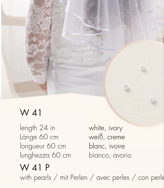 First Communion Veil with Pearls – Handmade 60cm White Veil for Girls Made in Poland