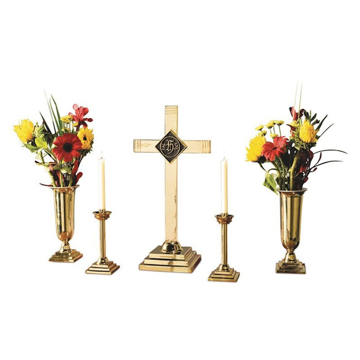 Five-Piece Brass Altar Set