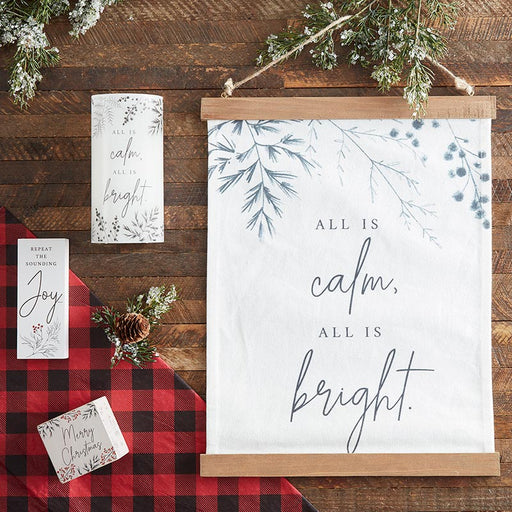 Framed Canvas Banner - All is Calm All is Bright