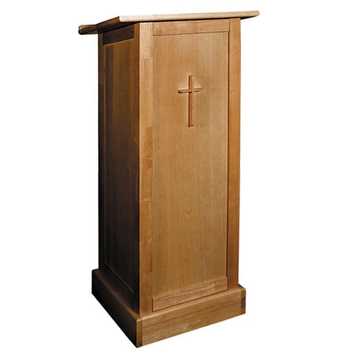 Full Lectern with Shelf - Pecan Stain