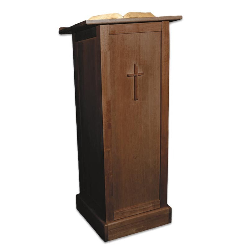 Full Lectern with Shelf - Walnut Finish — Agapao Store