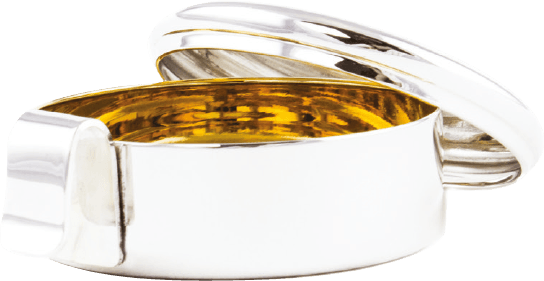 High Polish Silver GIFT Vessel with Silver Amulet