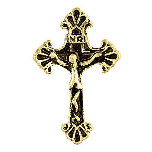 Gold Crucifix Lapel Pin