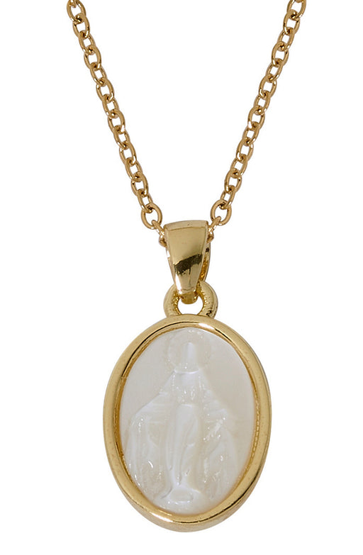 Gold Mother of Pearl Miraculous Necklace