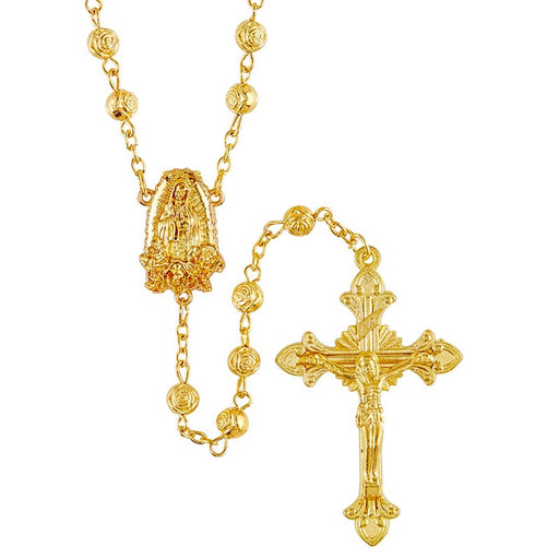 Gold Our Lady of Guadalupe Rose Rosary