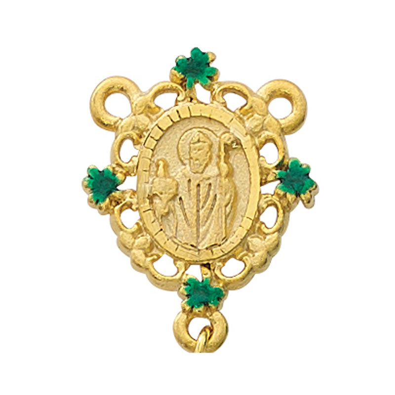 15/16" Gold Over Pewter Saint Patrick Medal