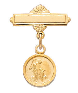 Gold Over Sterling Silver Guardian Angel Baby Pin