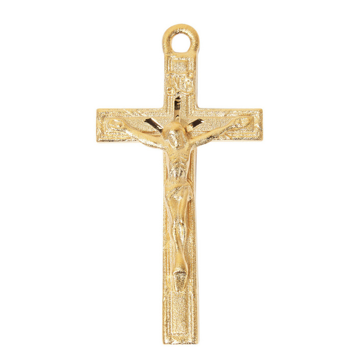 Gold Tone Pewter Crucifix with 24" Chain