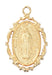 Gold Tone Pewter Guadalupe Medal With 18” Gold Tone Chain