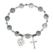 Grey Marble Rosary Stretch Confirmation Bracelet