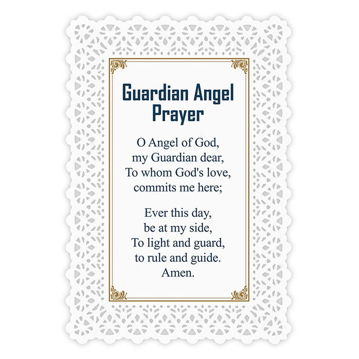 Guardian Angel Prayer Lace Holy Card