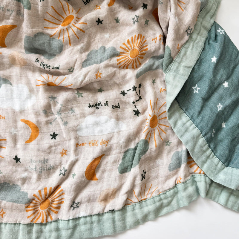 Guardian Angel Luxury Double Sided Muslin Catholic Blanket