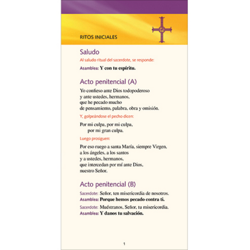 Guía de oración para la misa - 60 Pieces Per Package
