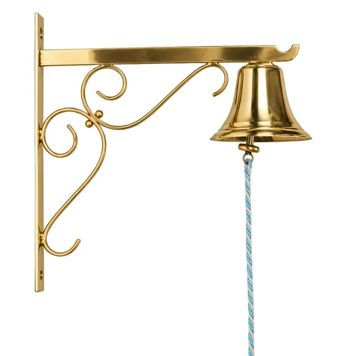 Wall Hung Sacristy Bell in Polished Brass