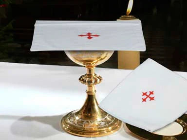 H100R Red Cross Cotton Altar Linens - 3 Pack