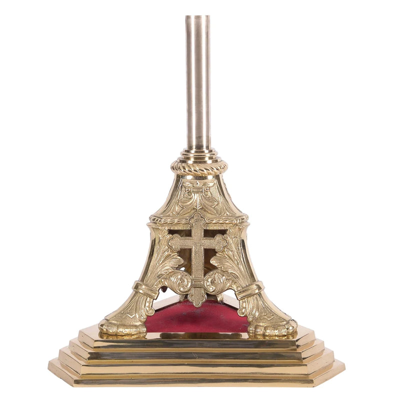 Traditional Processional Cross Base Stand in Solid Brass