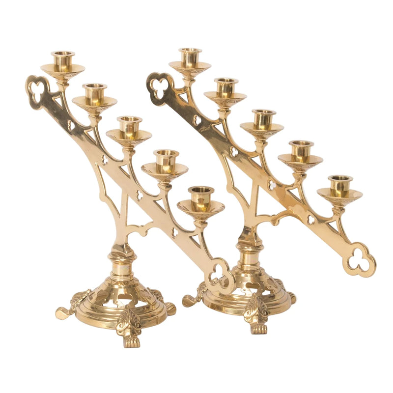 Traditional Five-Light Ascending Church Candelabra