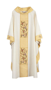 HB1 - Classic Hand Embroidered Chasuble with Grapes and Leaves Designs